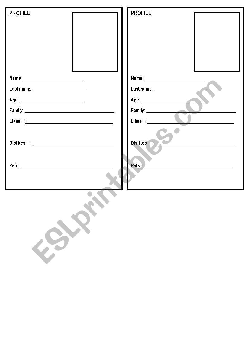 Personal file worksheet