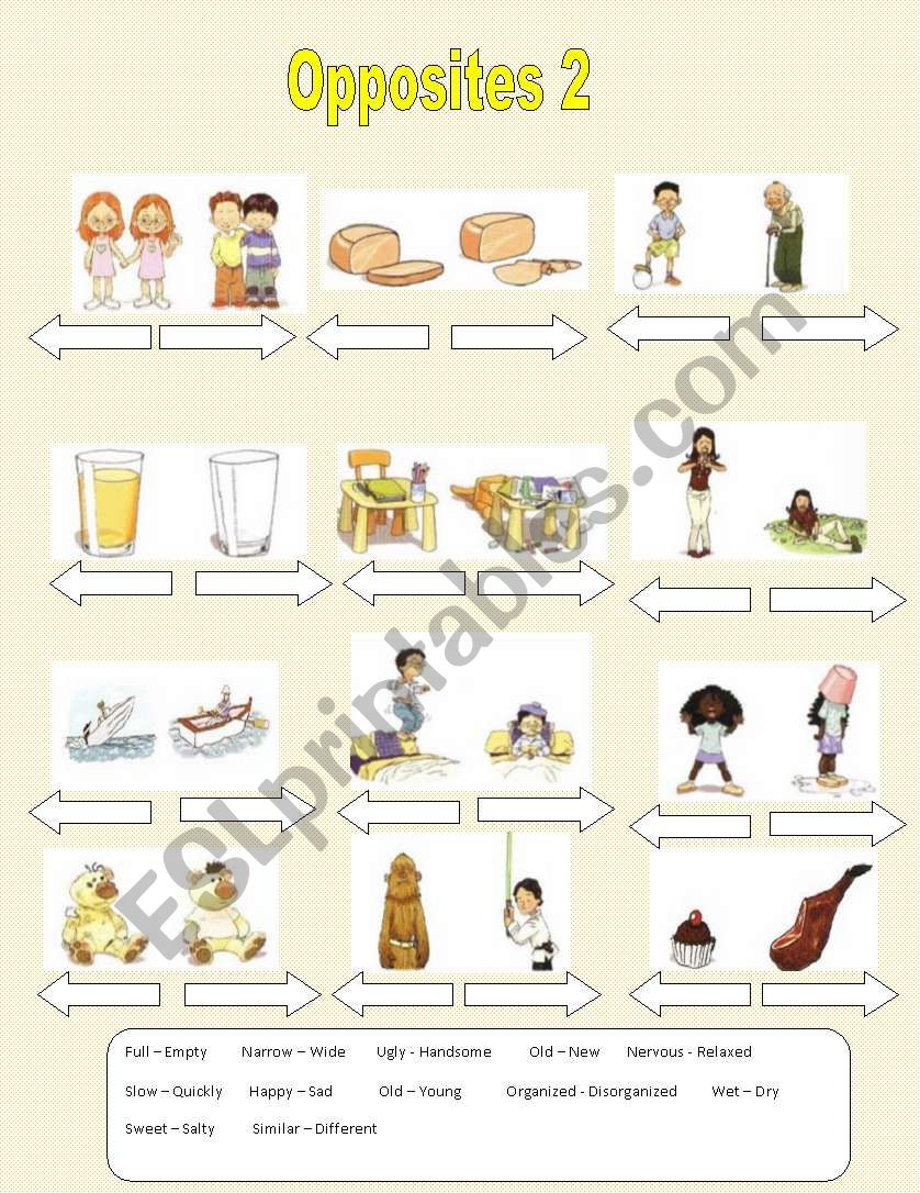 Opposites 2/2 worksheet