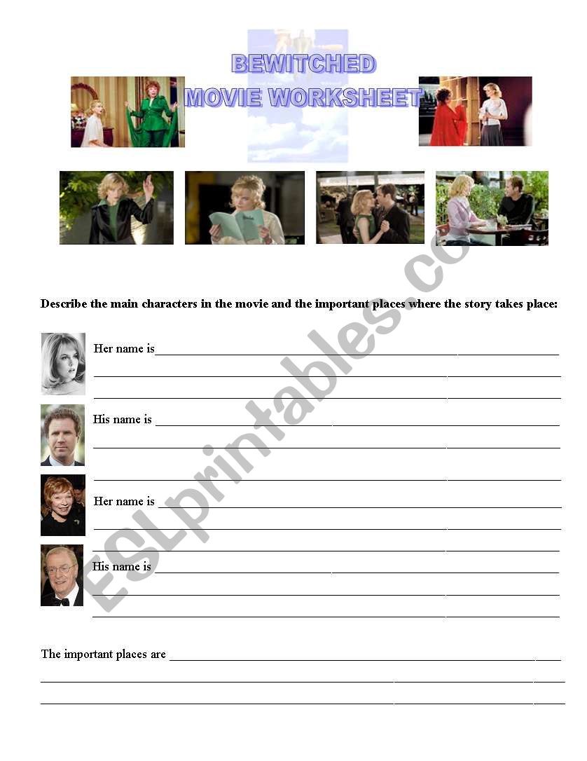 Bewitched Movie Worksheet worksheet
