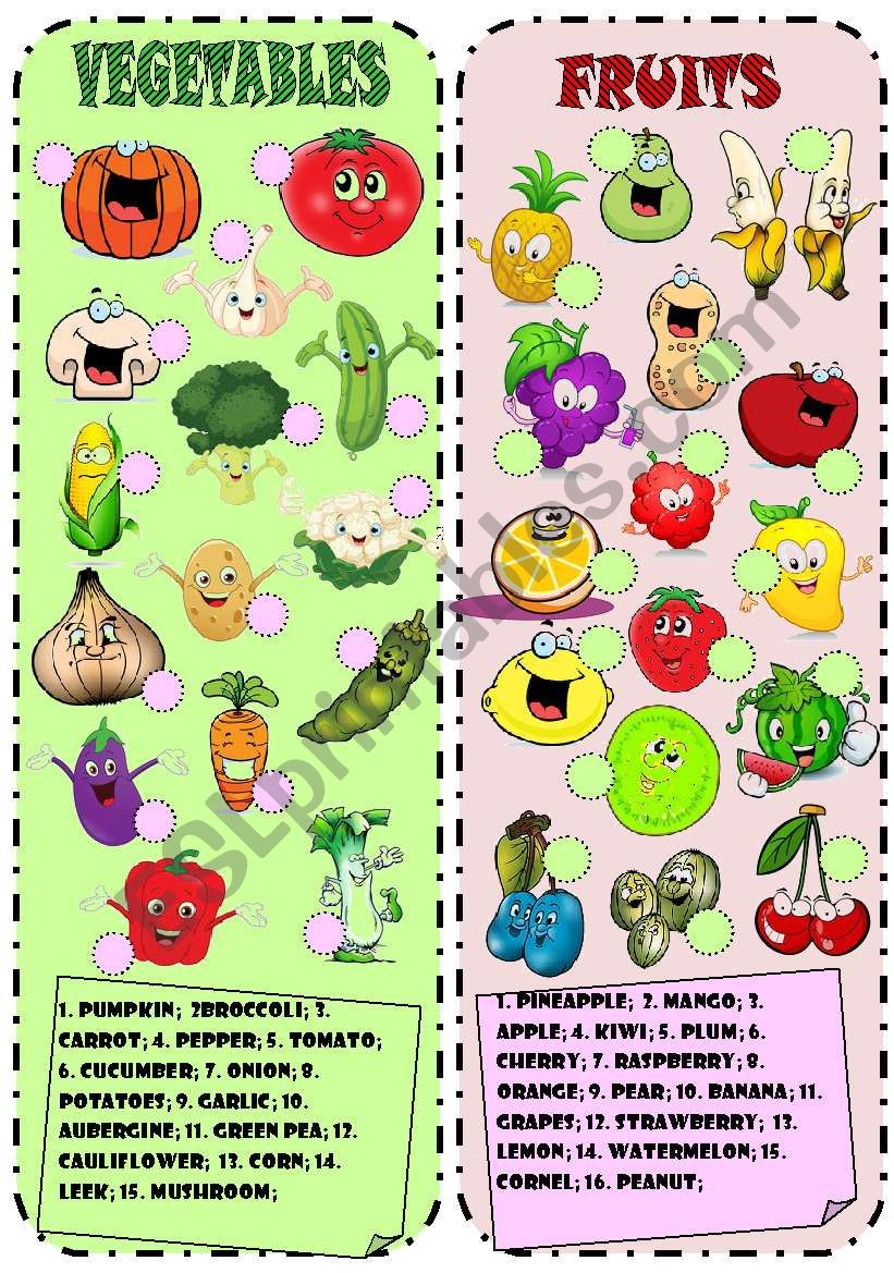 Fruits and Vegetables worksheet