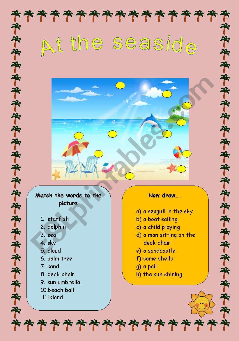 At the seaside worksheet