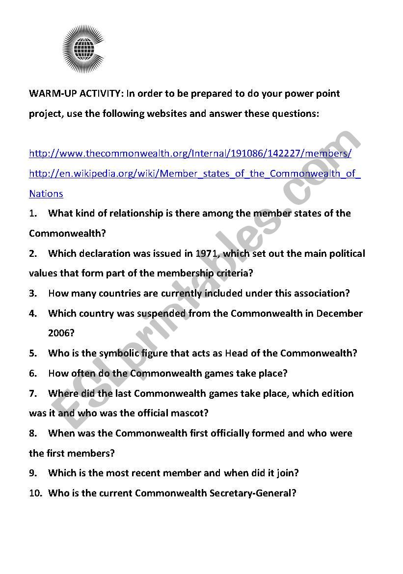 commonwealth search worksheet