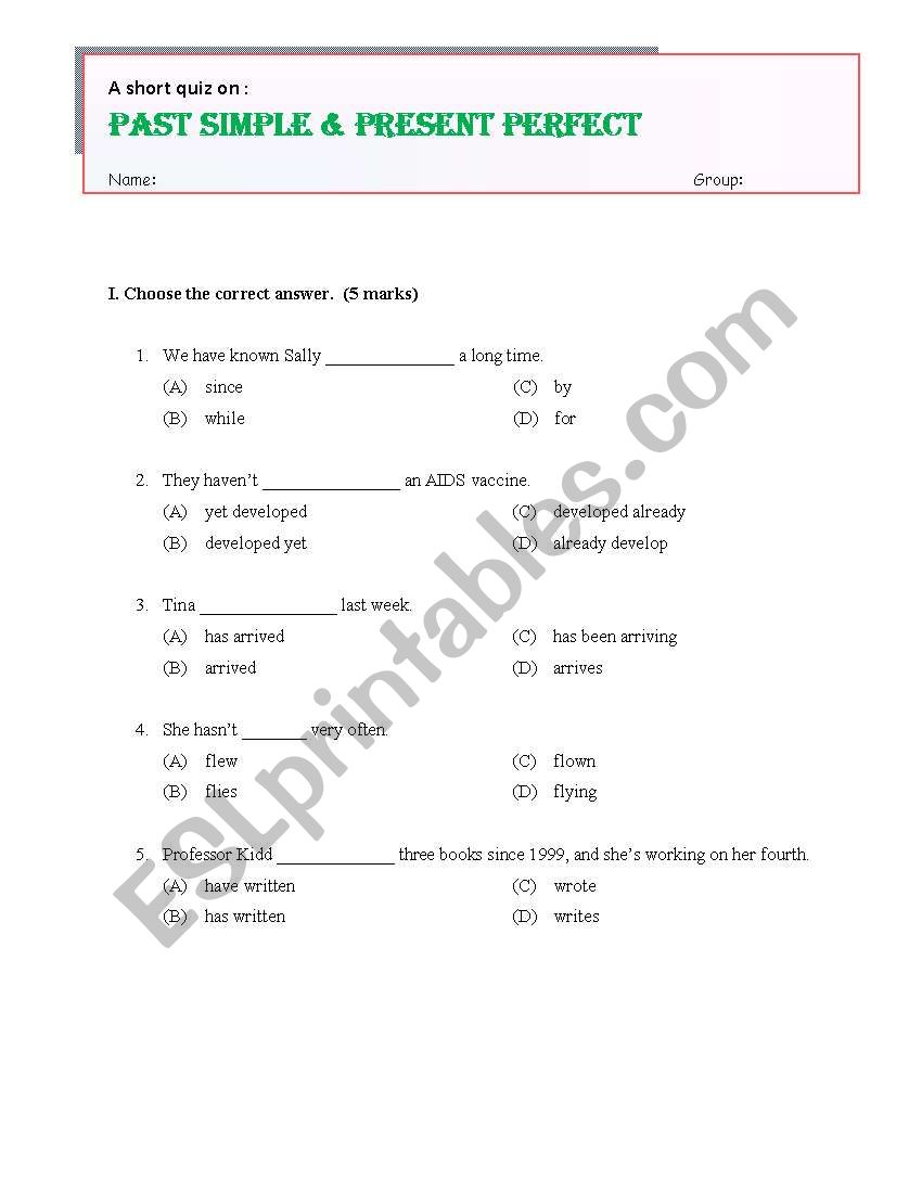 past simple and present perfect