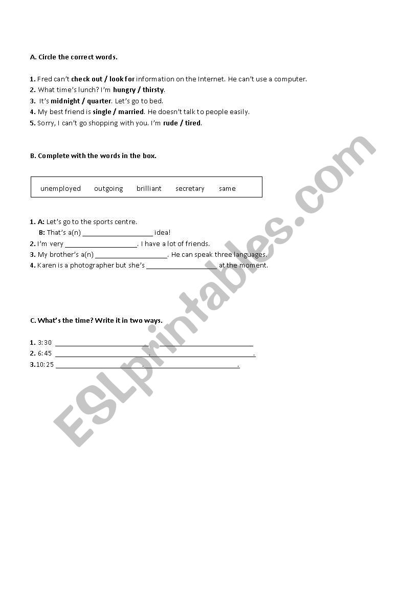 quiz worksheet