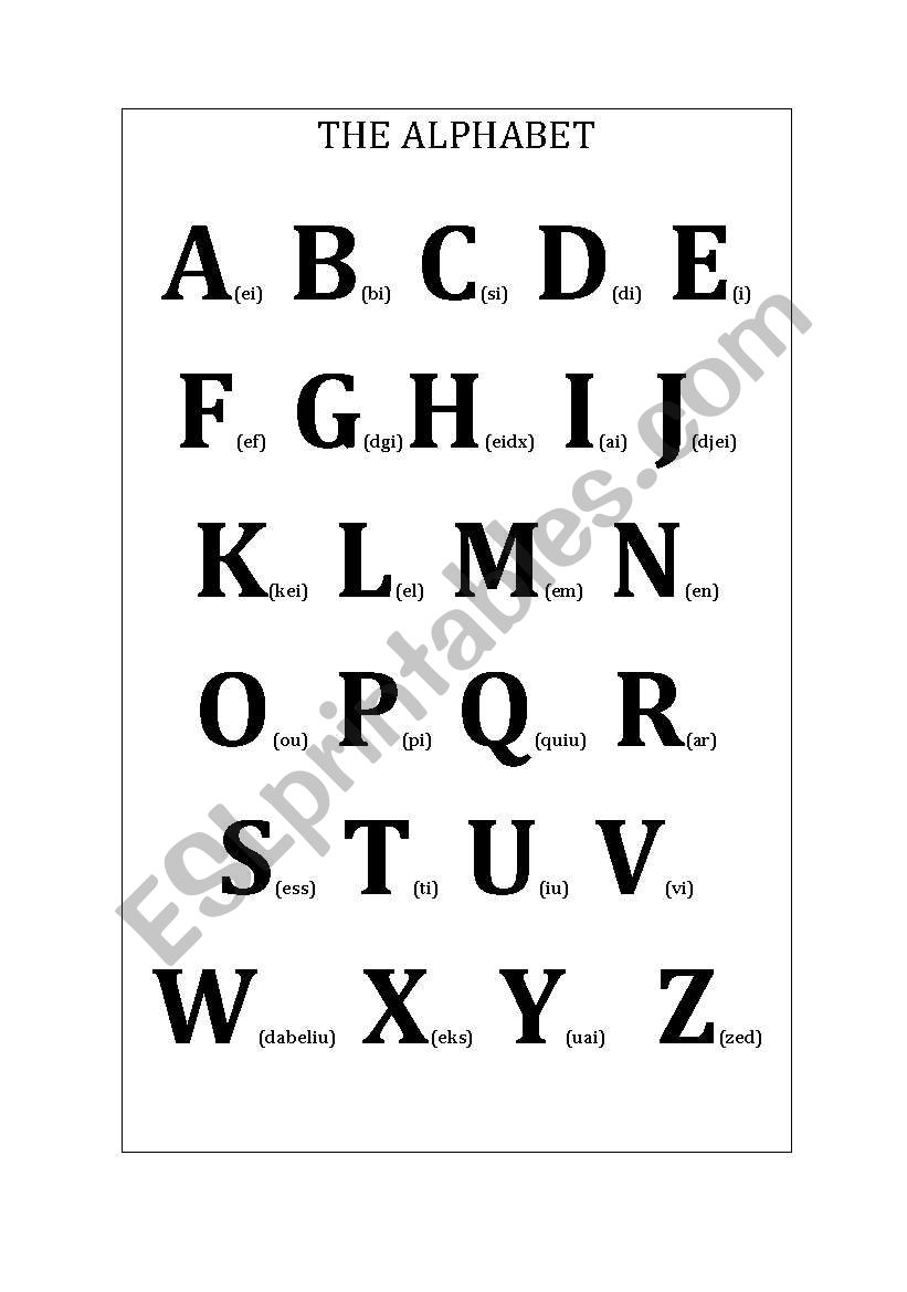 THE ALPHABET WORKSHEET worksheet