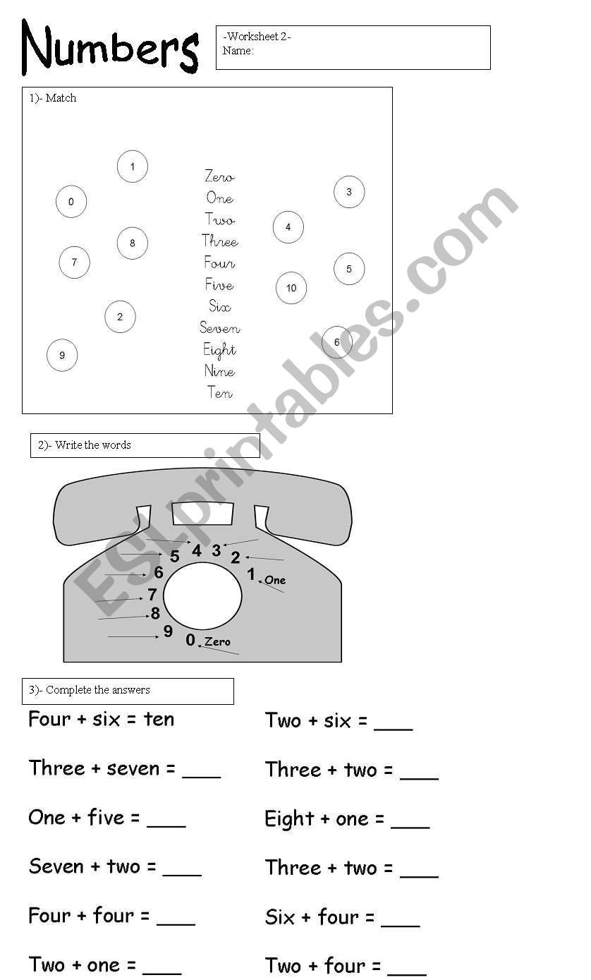 learn the numbers worksheet