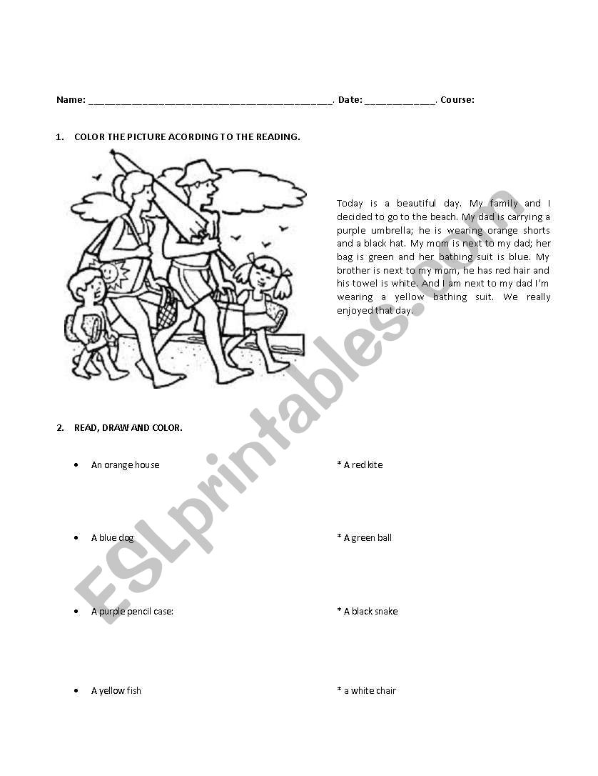 Colors worksheet