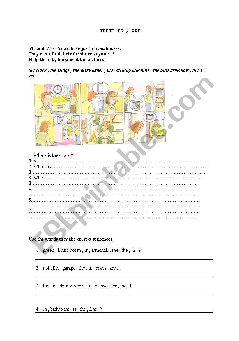WHERE IS / ARE ? worksheet