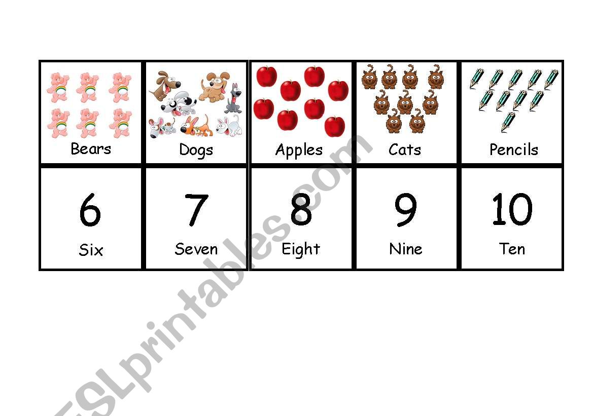 Numbers Memory game worksheet