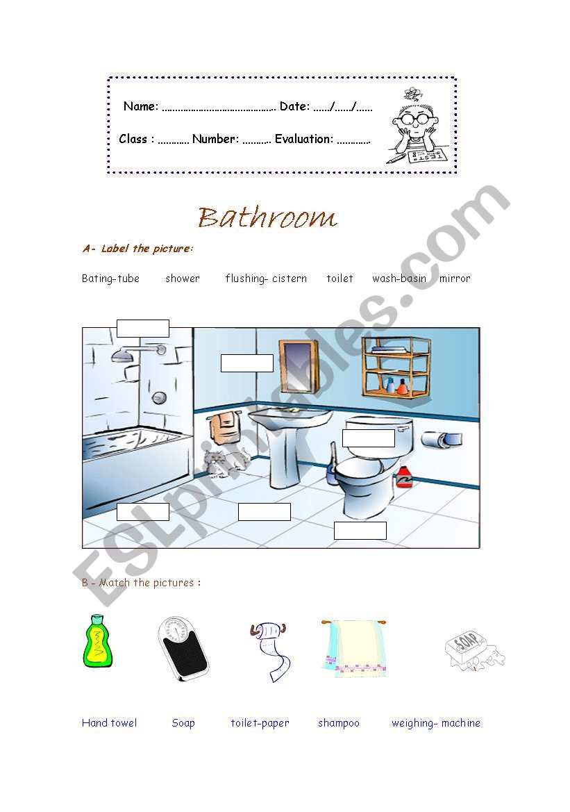 The Bathroom worksheet