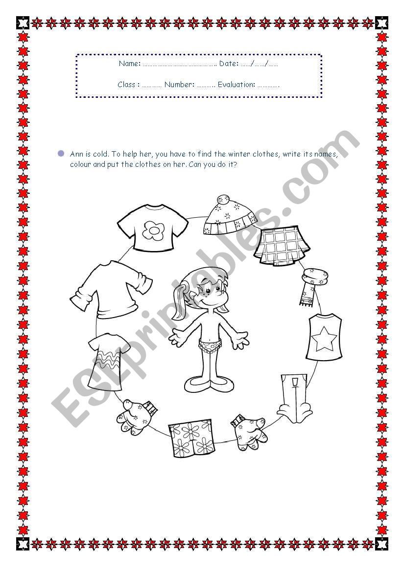 Clothes worksheet