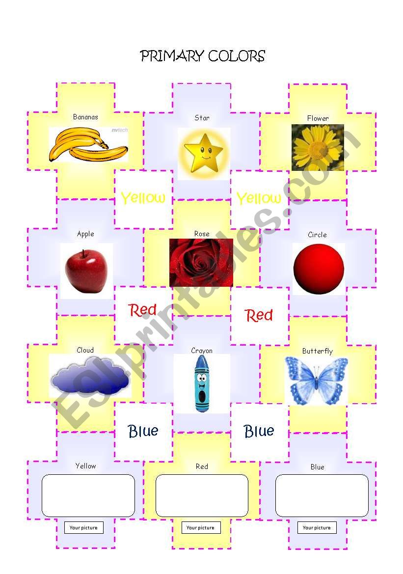 primary colors  worksheet