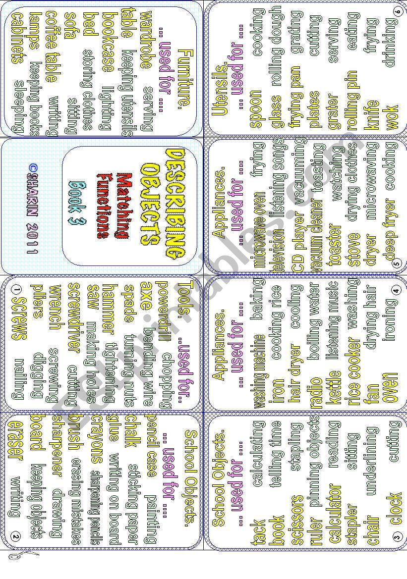 Describing Objects - Matching Functions - Book 3