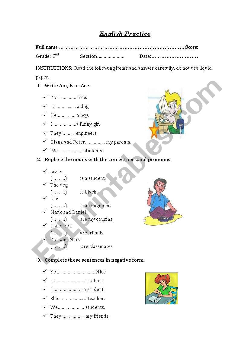 English Practice worksheet