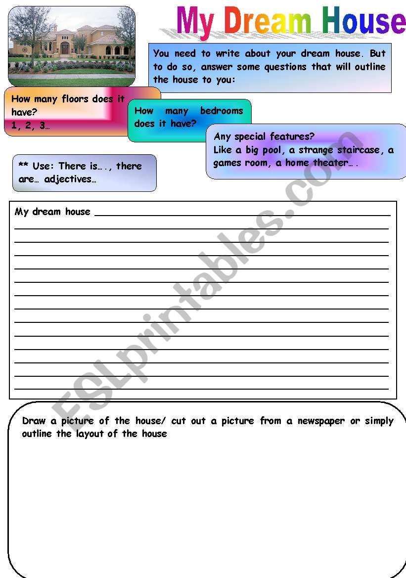 my dream ouse worksheet