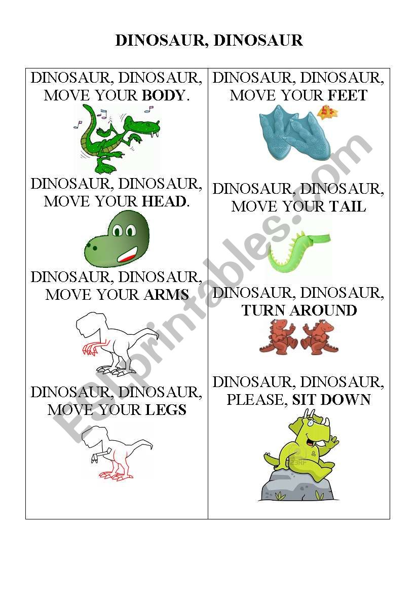 DINOSAUR SONG worksheet