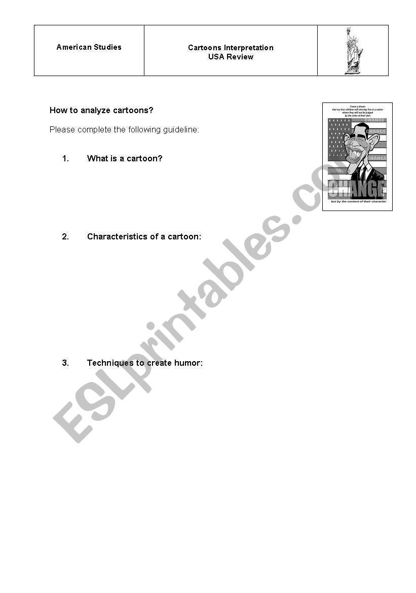 Worksheet Cartoons Analysis worksheet