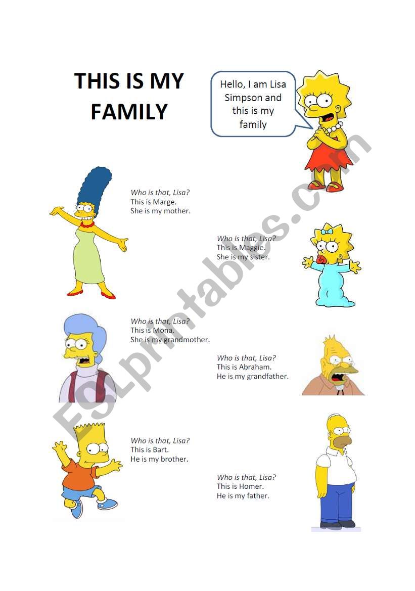 This is my family 1/2 worksheet