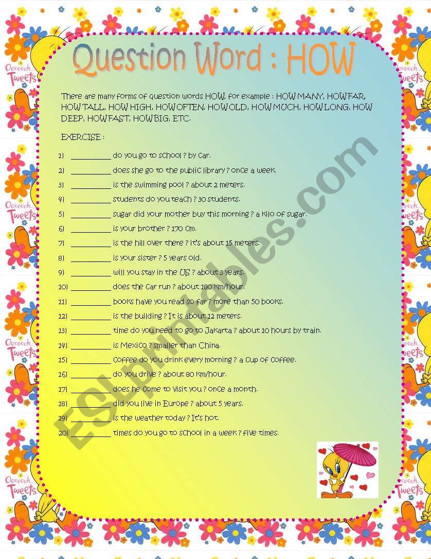 Question Words WHO worksheet