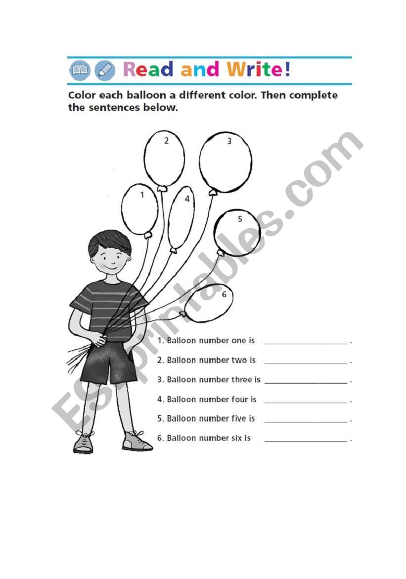 colours worksheet