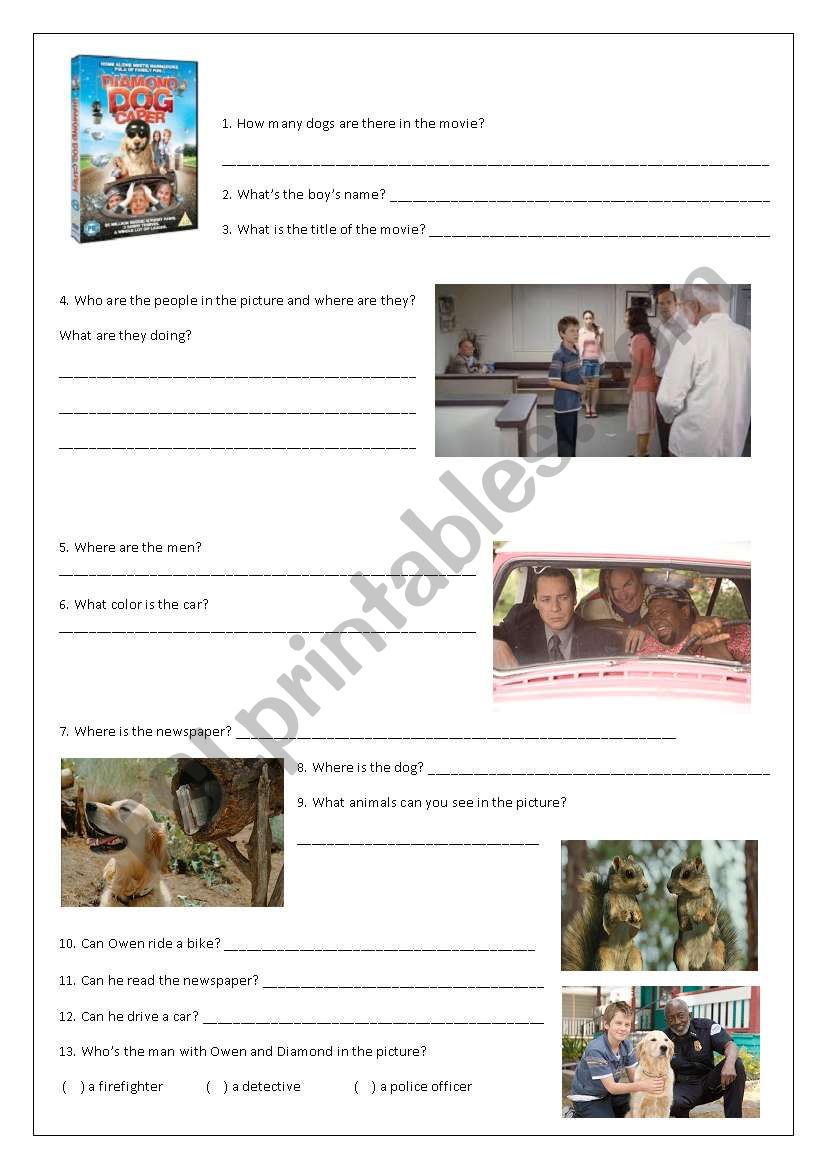 Diamond Dog - Movie worksheet