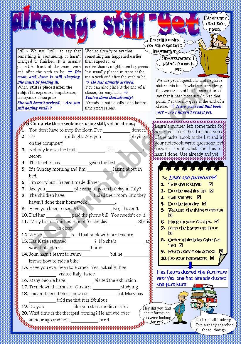 ALREADY - STILL - YET (B/W & key included - Completely editable)