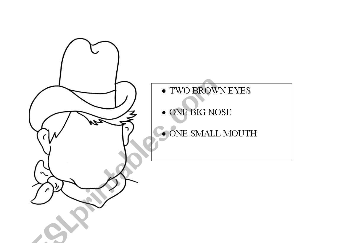 Parts of the face worksheet