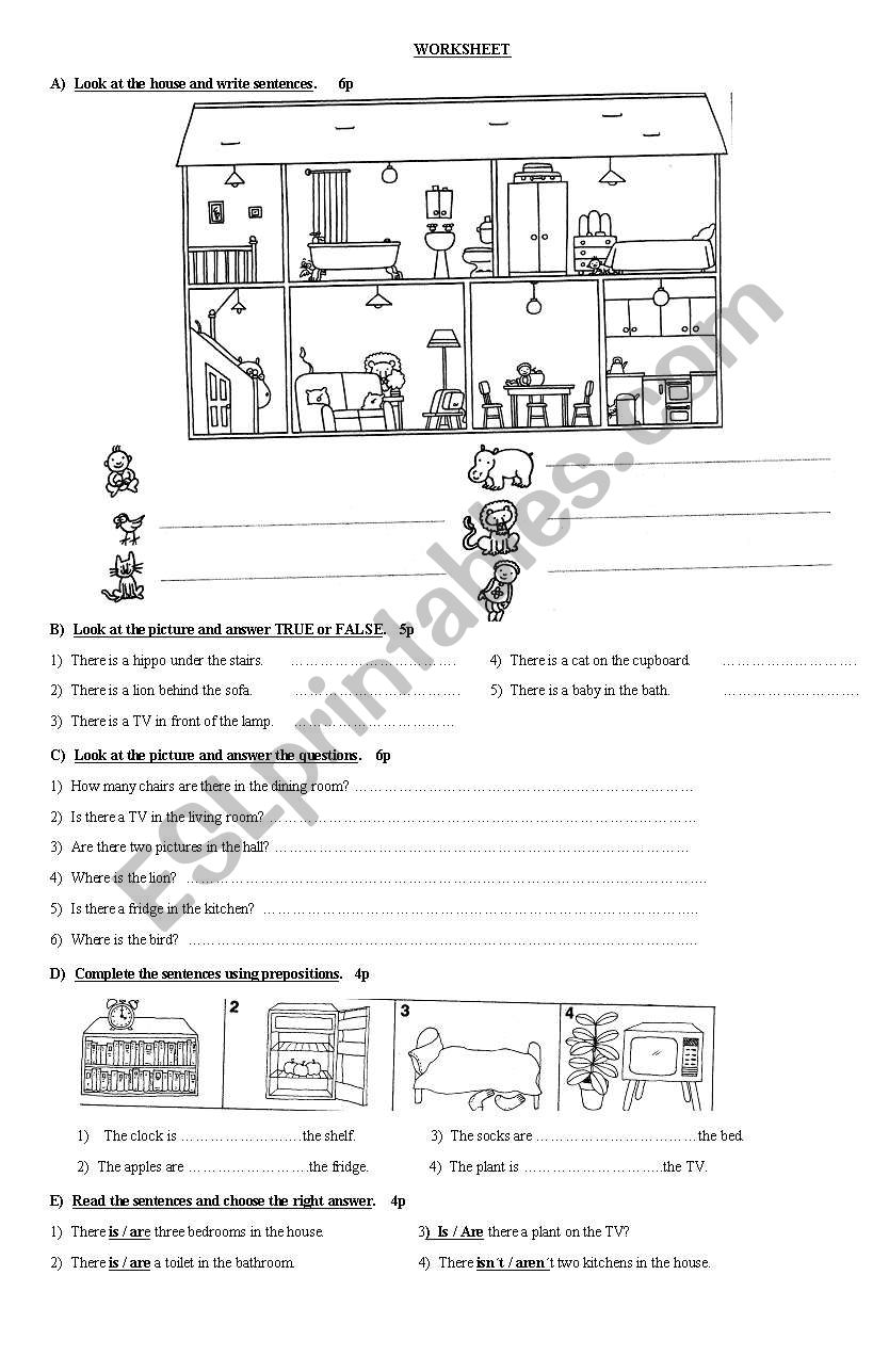 HOUSE worksheet