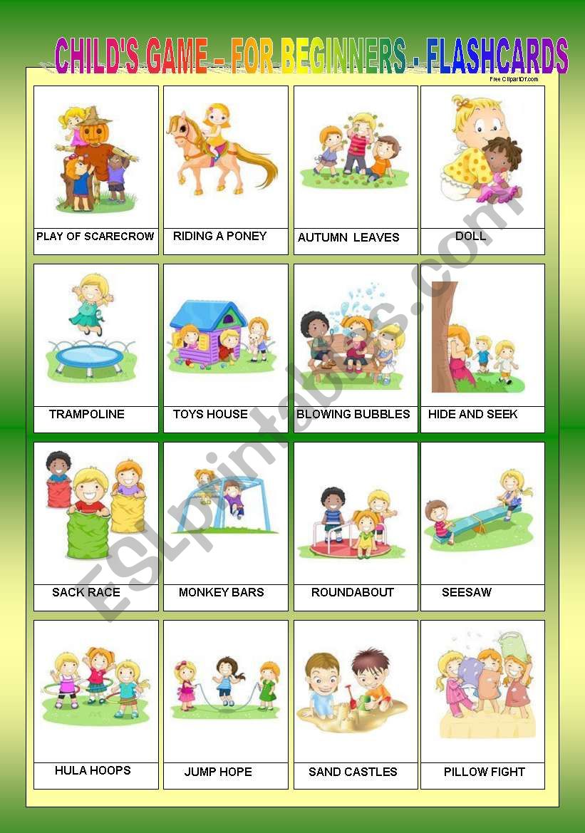CHILDÂ´S GAME FOR BEGINNERS - FLASHCARDS