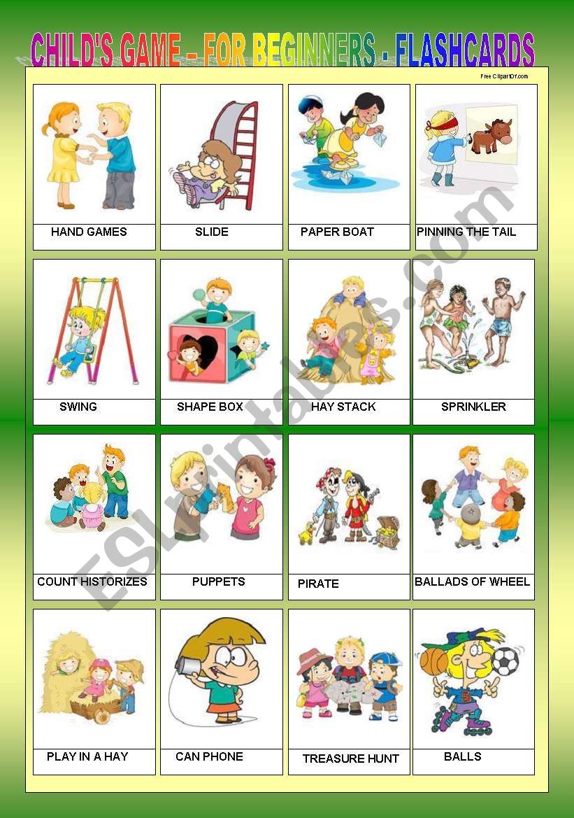 CHILDS GAME FOR BEGINNERS - FLASHCARDS III