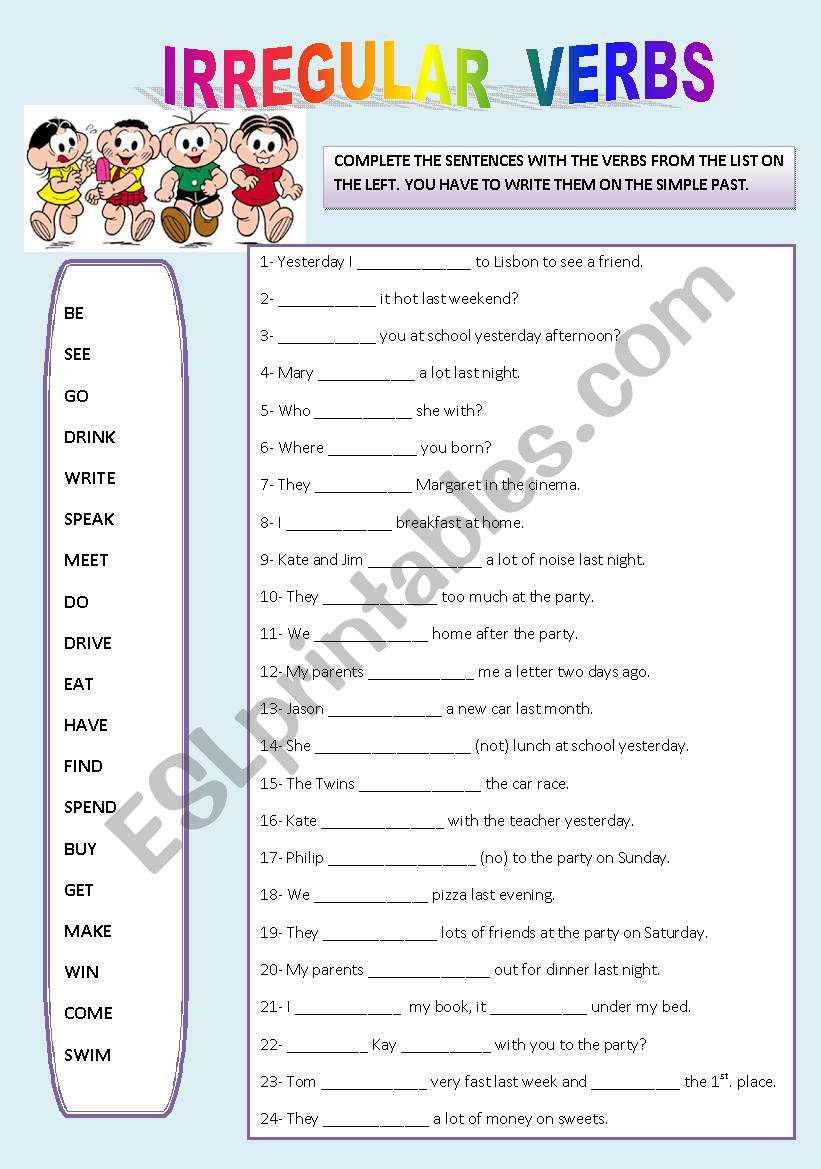 IRREGULAR VERBS worksheet