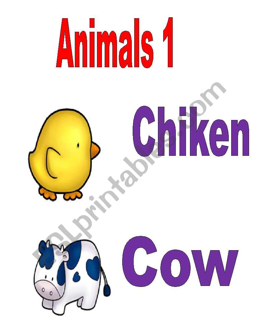 Animals Flash cards worksheet