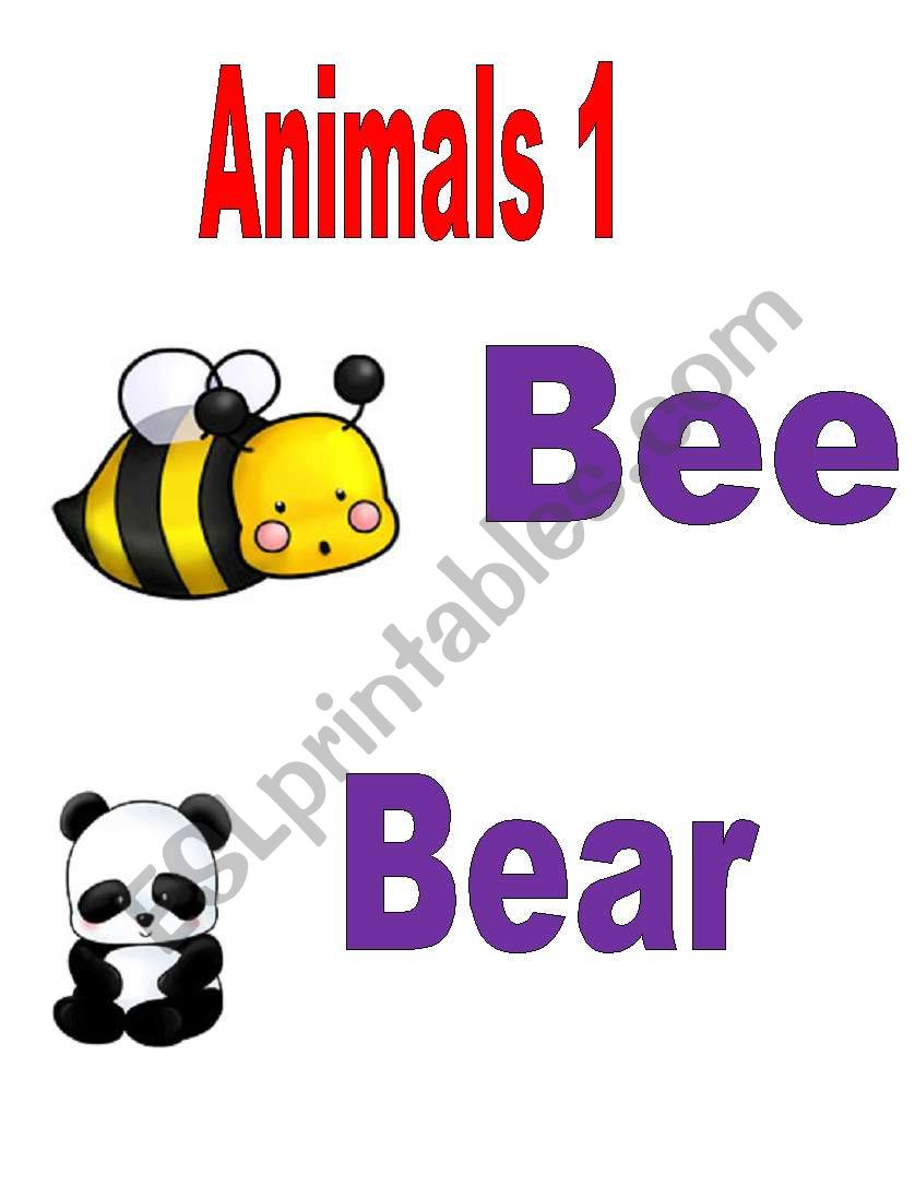 Animals flashcards worksheet