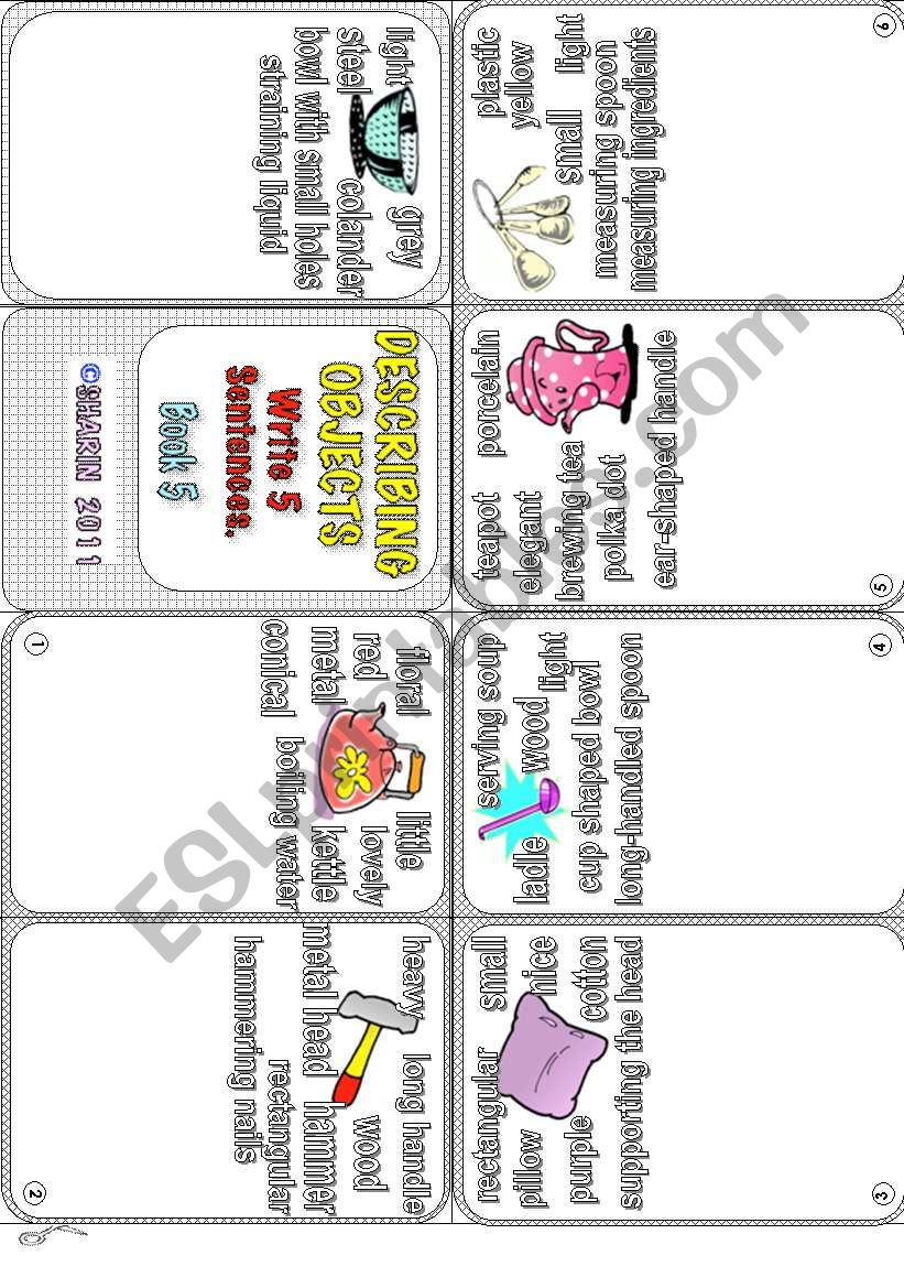 Describing Objects - Write 5 Sentences - Book 5