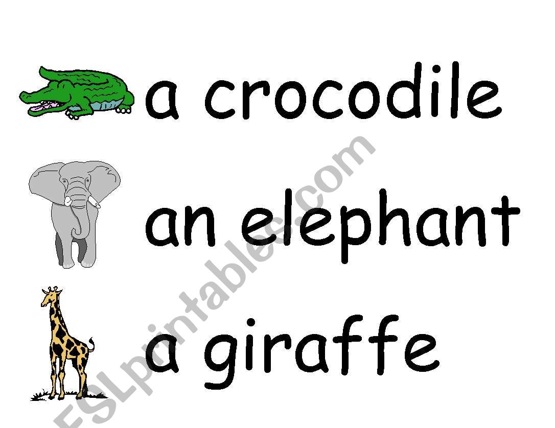 zoo animals worksheet