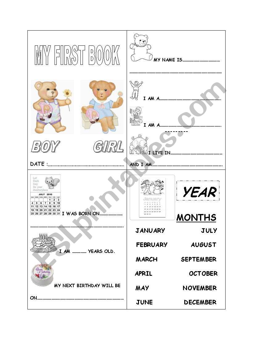 my 1st book ! worksheet