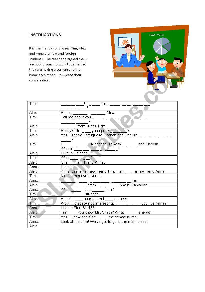 Present worksheet