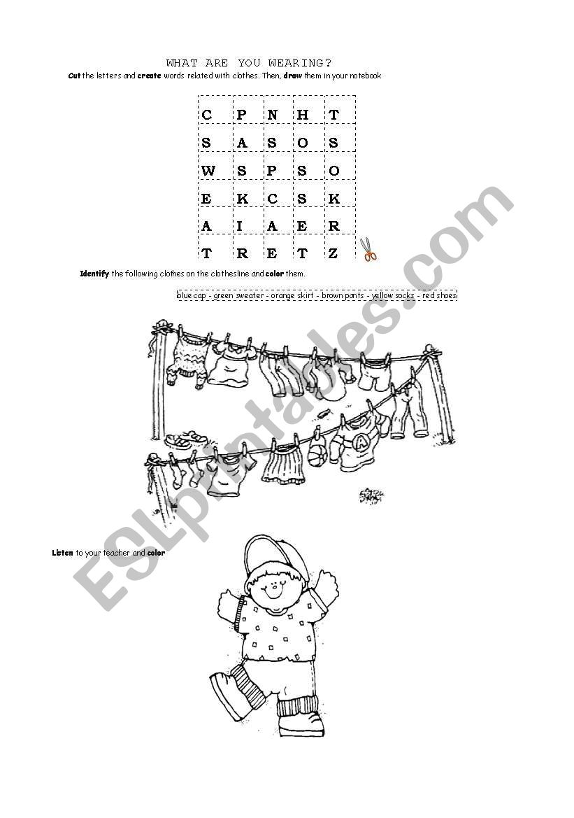 What are you wearing? worksheet