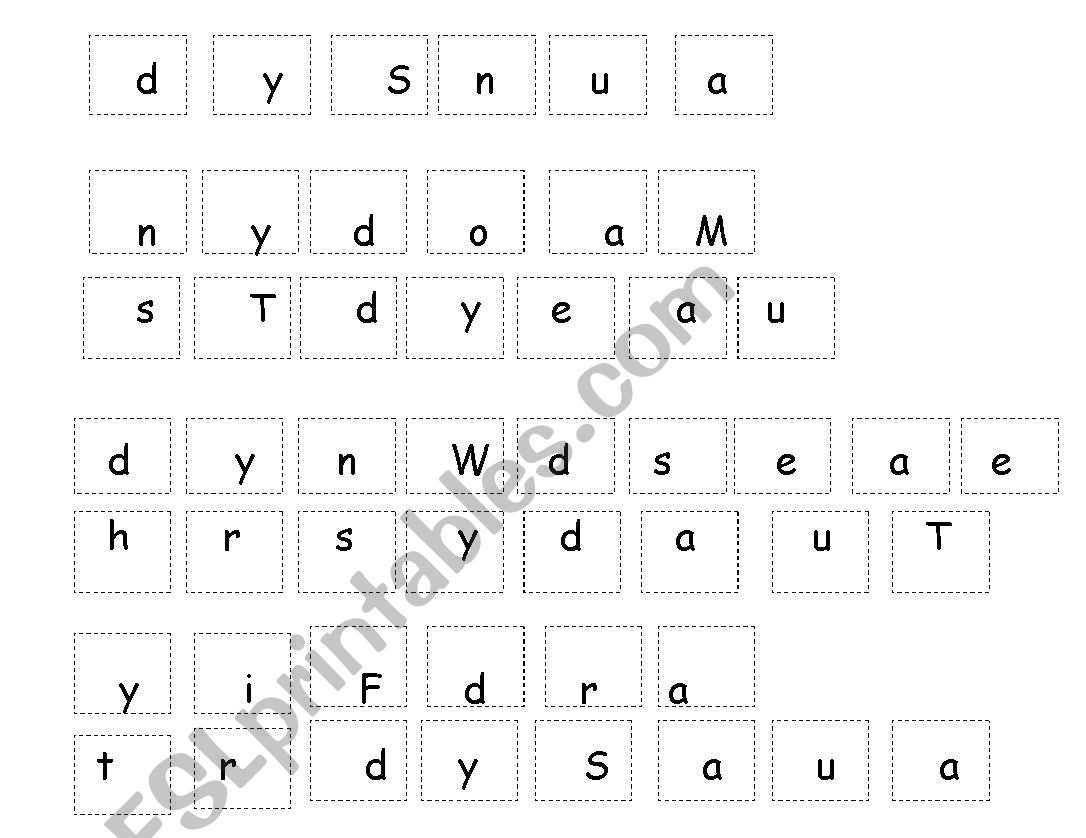 Days of the Week worksheet