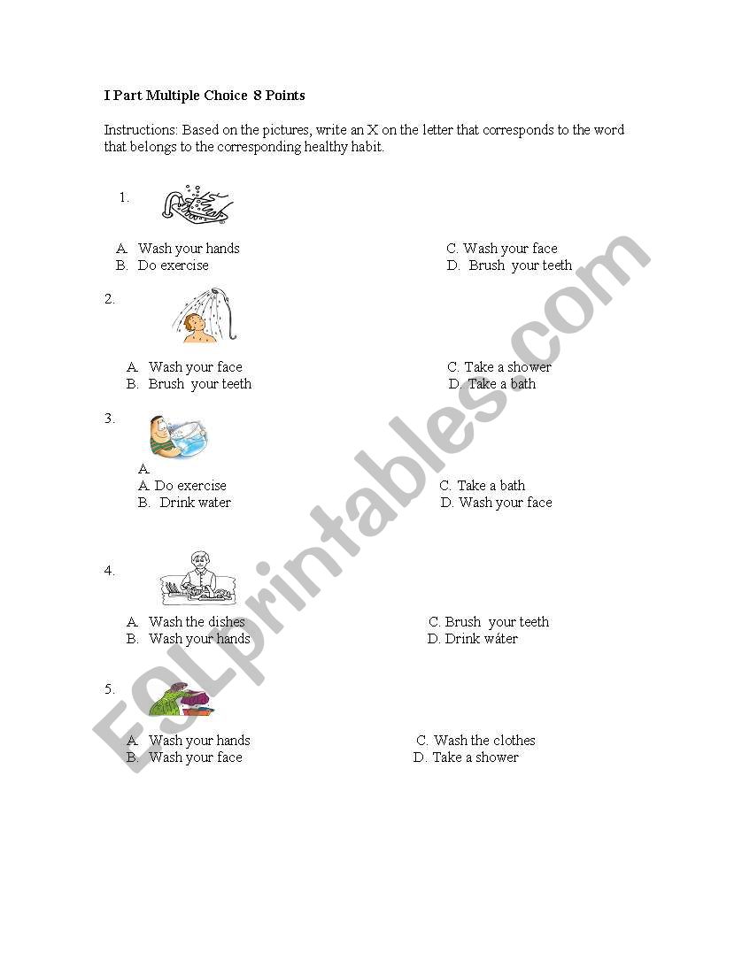 Test  for children worksheet