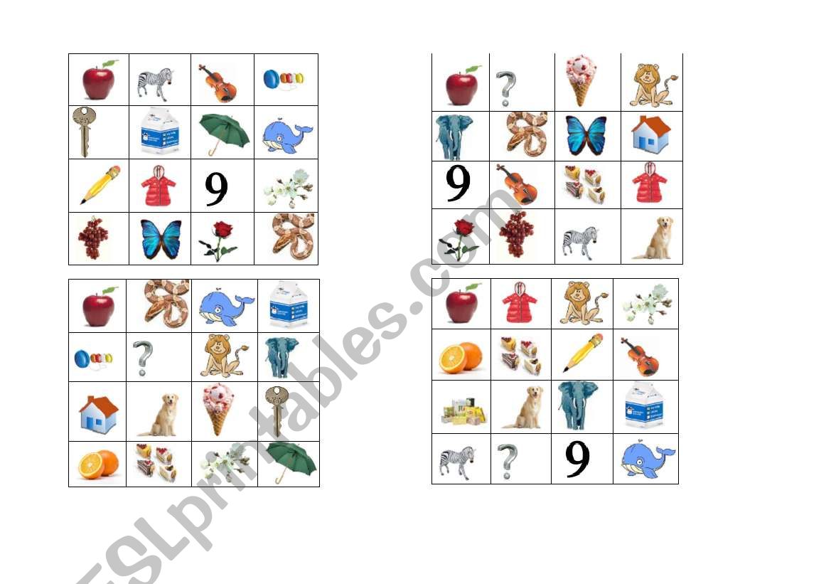 Alphabet BINGO worksheet