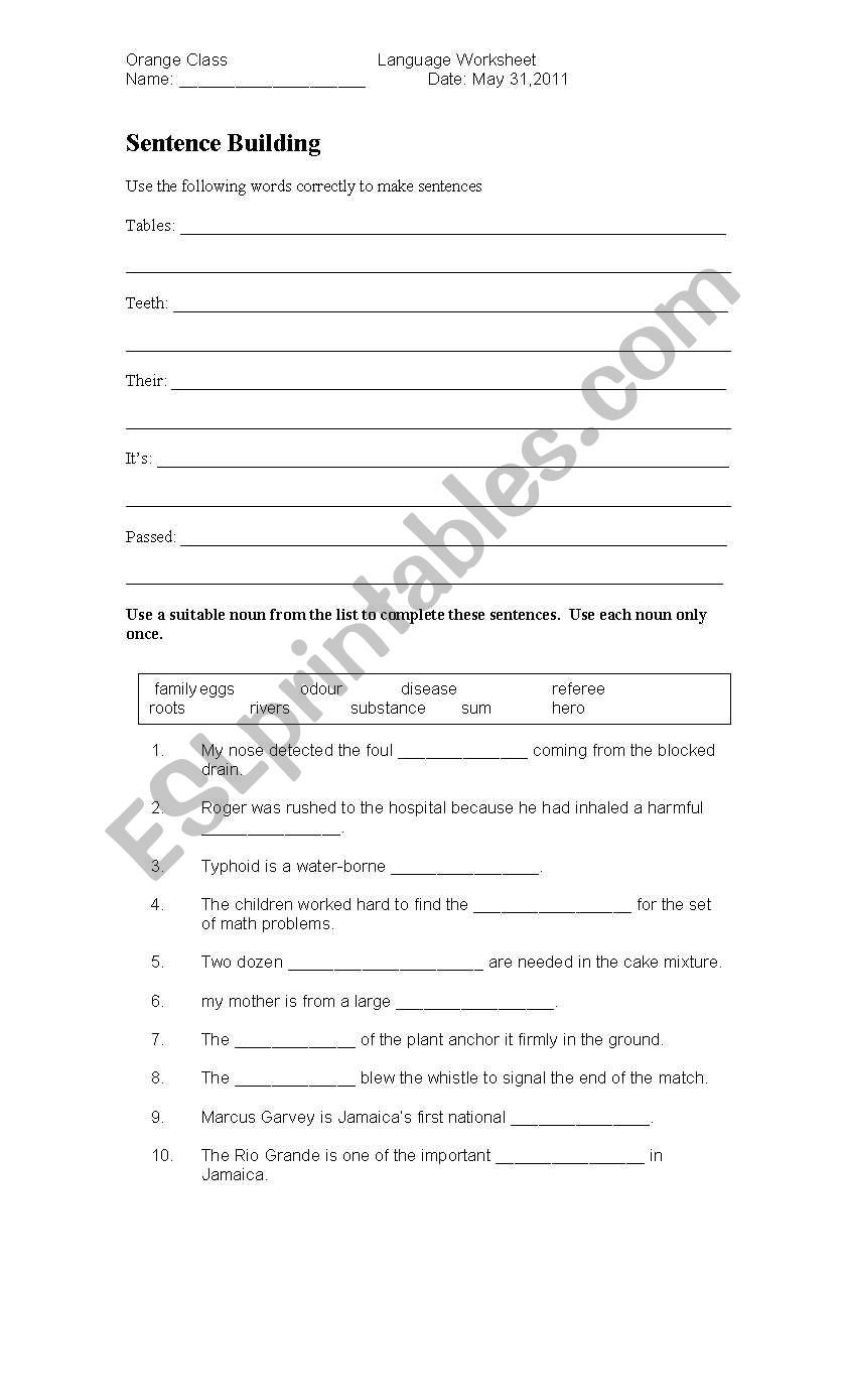 mixed grammar worksheet