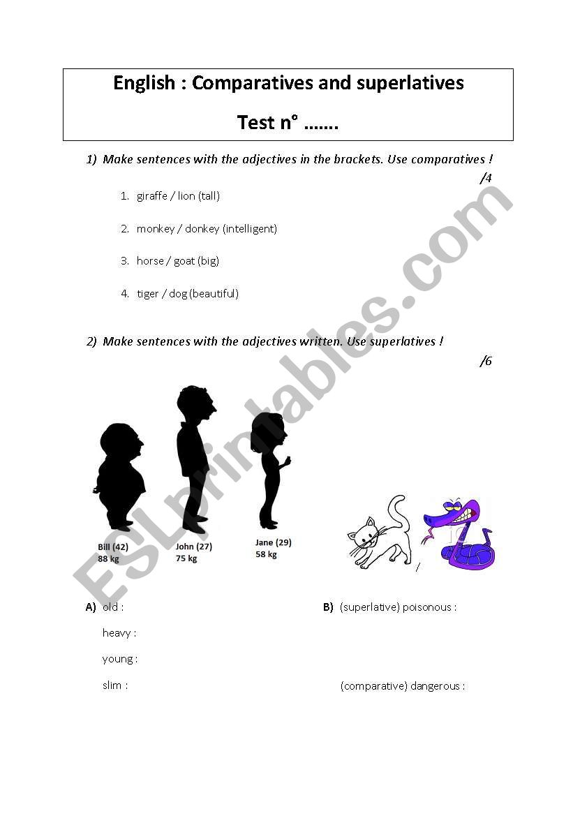 Test comparatives and superlatives