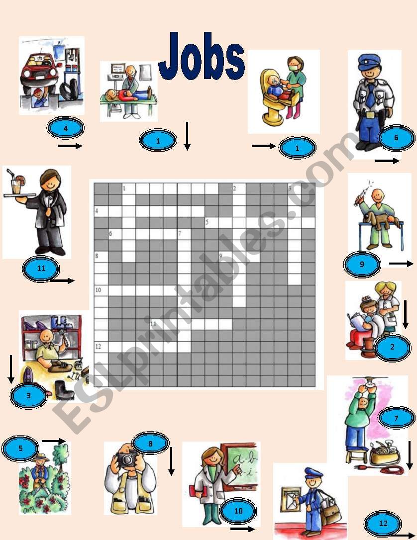 JOBS crosswordpuzzle worksheet