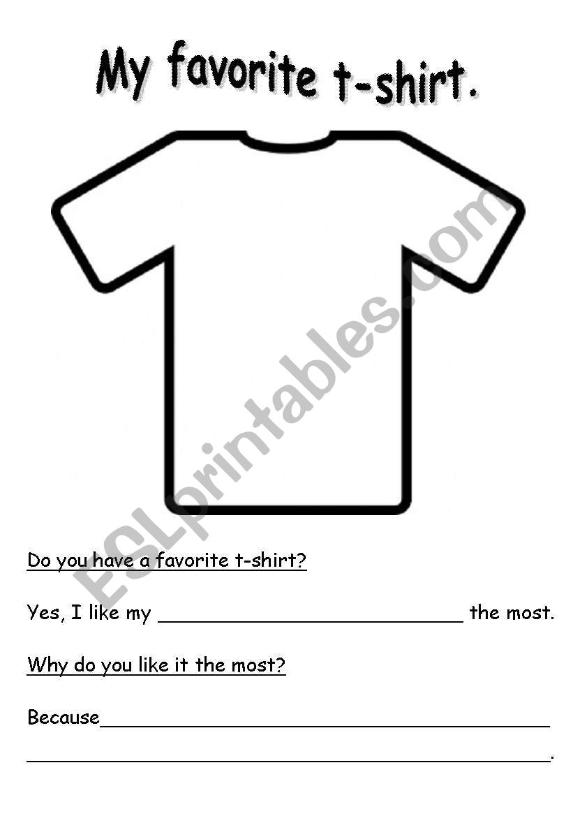 My Favorite T-shirt. worksheet