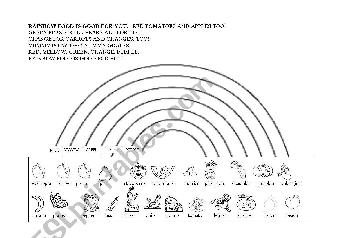 rainbow-food-esl-worksheet-by-esther62