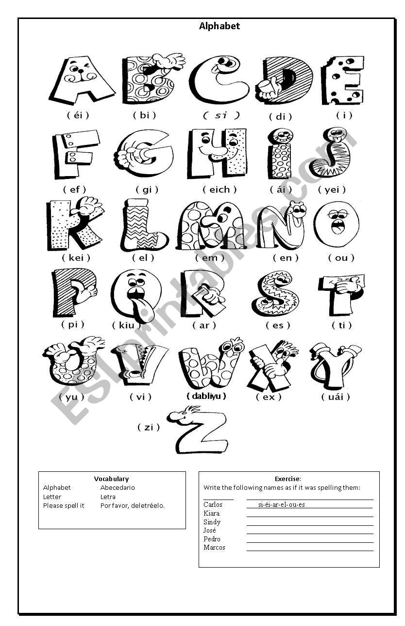 Alphabet worksheet