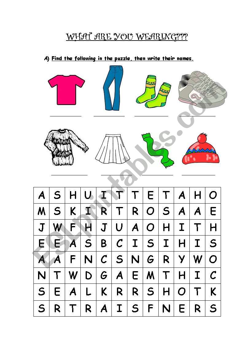 WHAT ARE YOU WEARING? worksheet