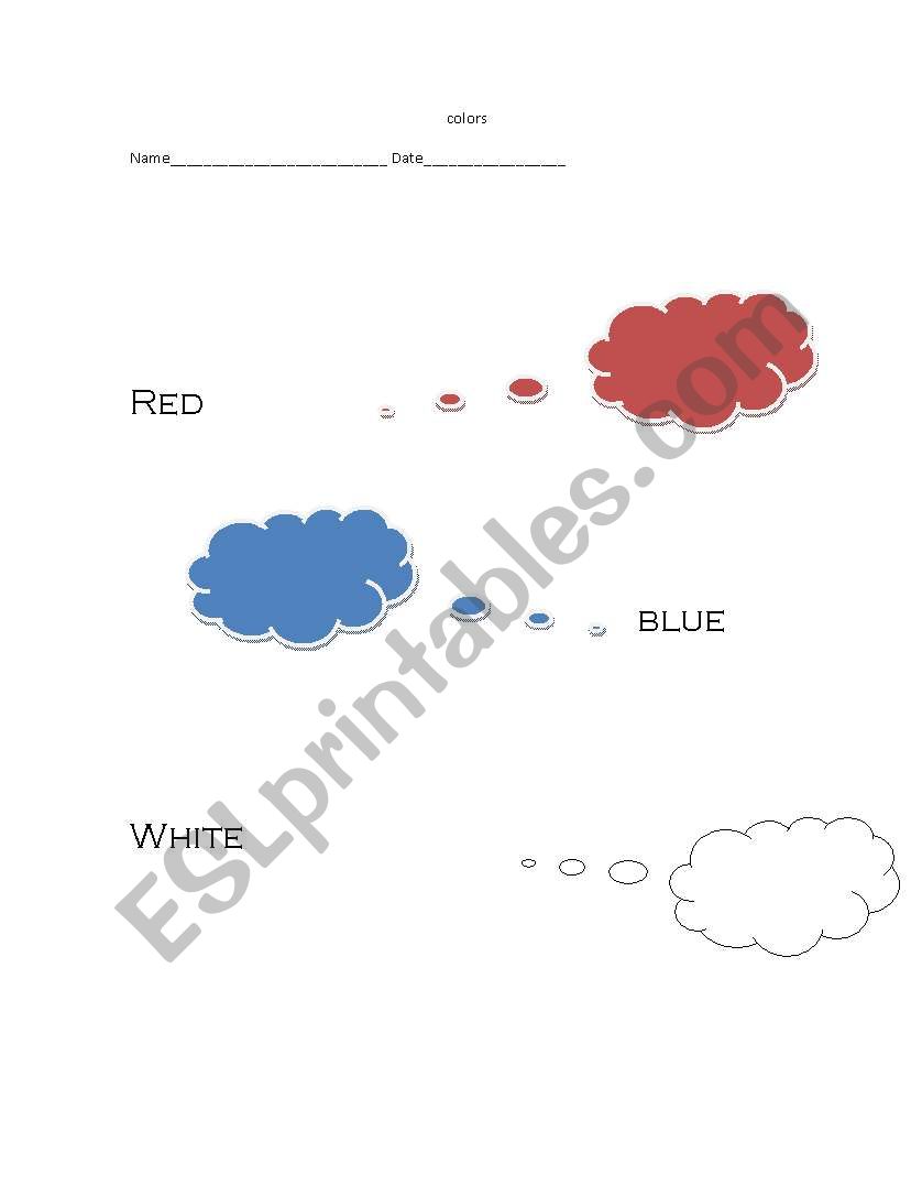 colours  worksheet