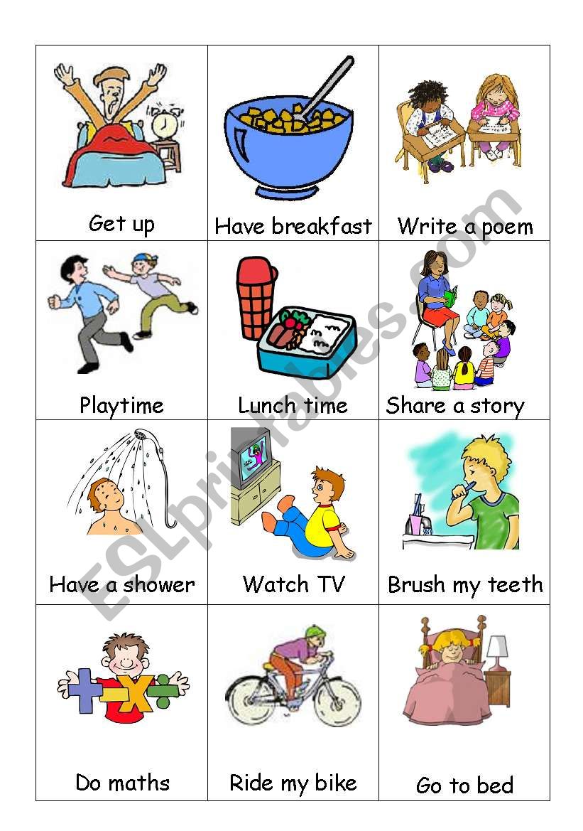 Daily Routine - ESL worksheet by kfretwell